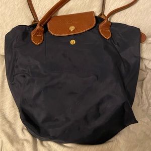 Long champ navy blue bag